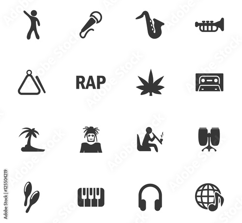 Rap Music icons set