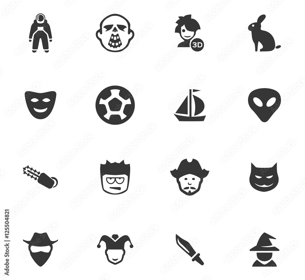 Fototapeta premium Genres of cinema icons set