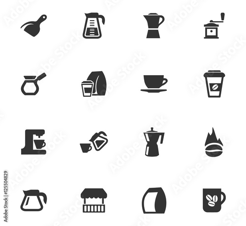 Coffee icons set