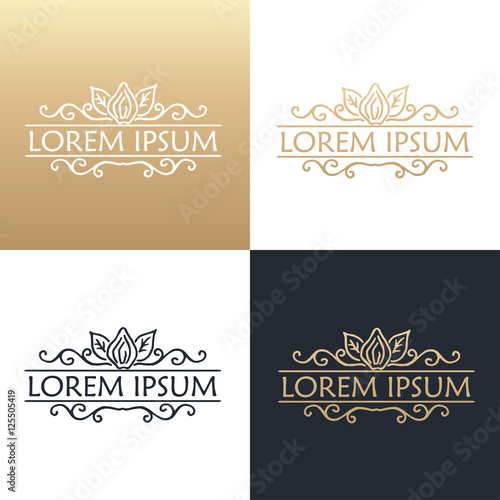 Hand drawing logo designes of cocoa beans.