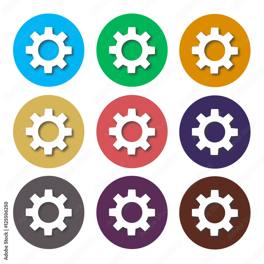 Gear icon set Gear icon set