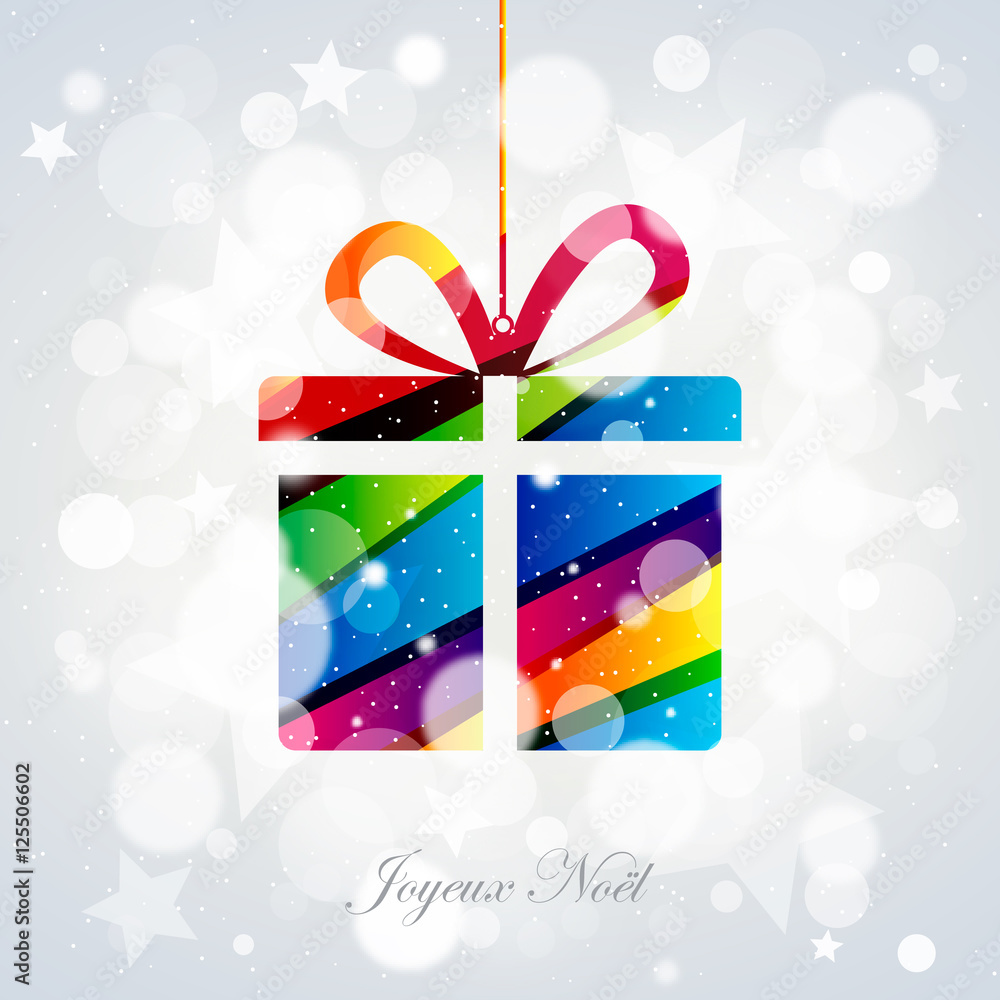 Cadeau coloré suspendu sur bokeh