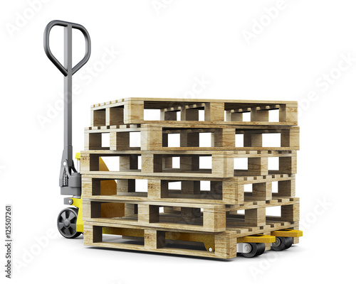 Pallets isolated on white background. 3d rendering photo