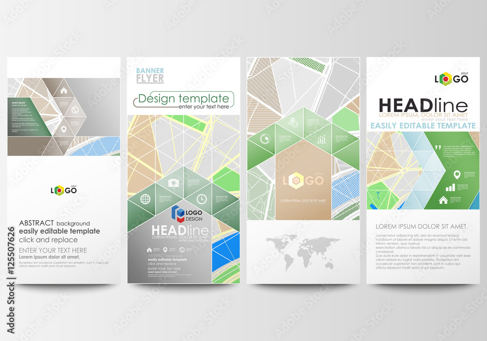 Flyers set, modern banners. Business templates. Easy editable layouts ...