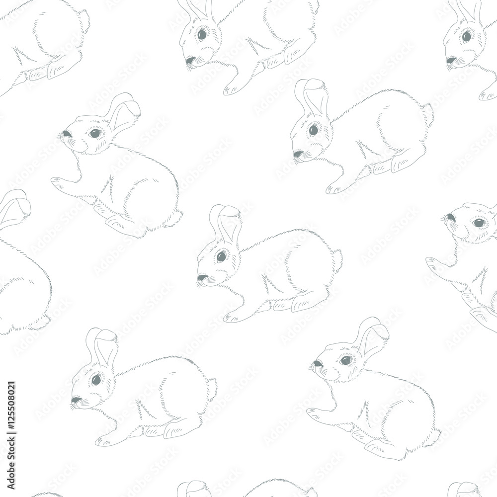 Fototapeta premium Seamless pattern with hares