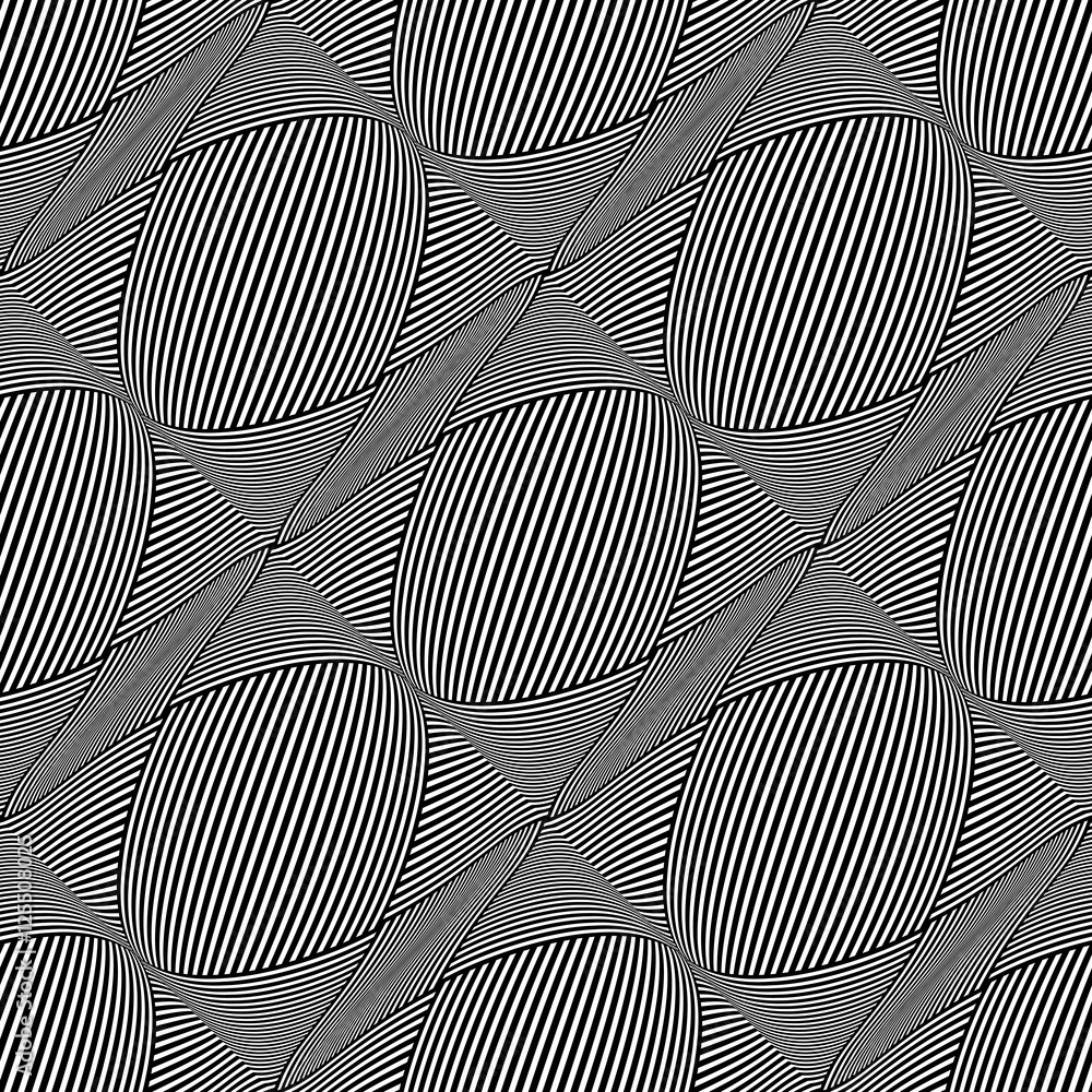 Seamless checked pattern. 3D optical effect.