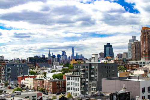 Fotografia View of North Queens with Lower Manhattan in the Background