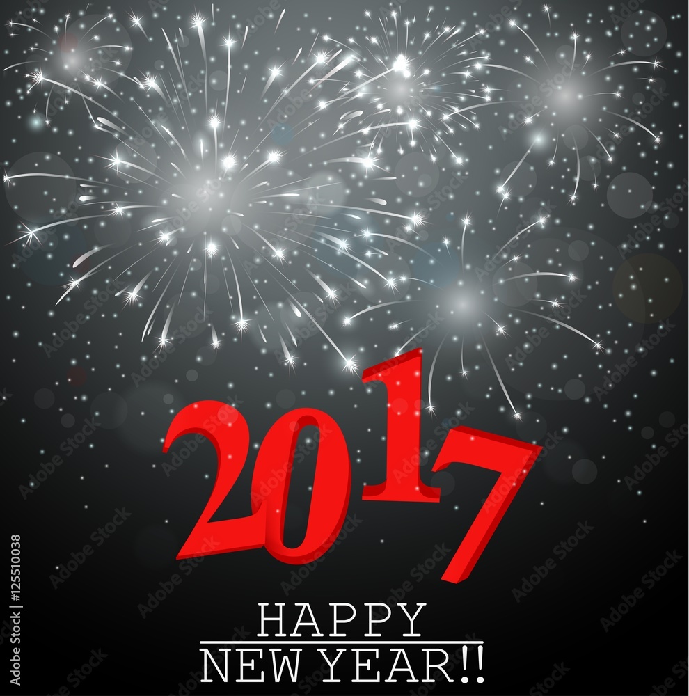 Happy New Year greeting card design