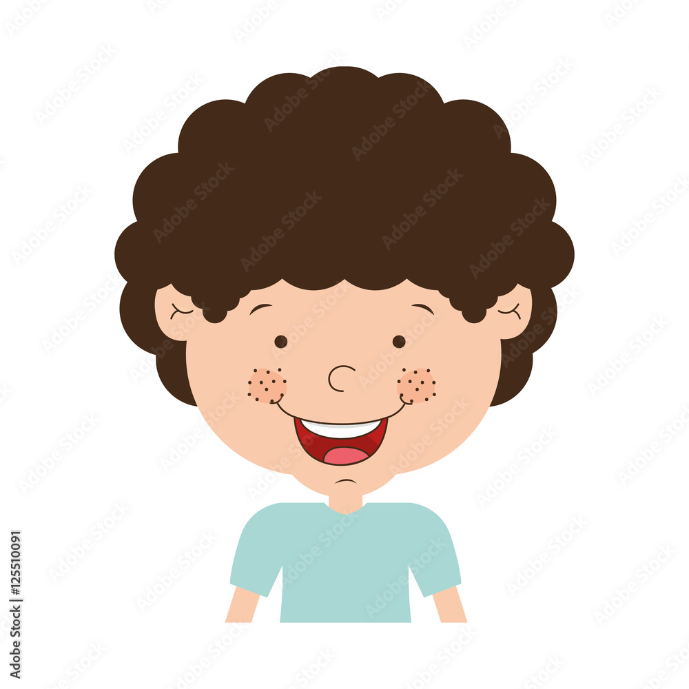cartoon little boy smiling wearing blue t-shirt over white background. vector illustration cartoon little boy smiling wearing blue t-shirt over white background. vector illustration