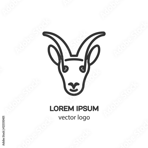 Vector logo design template for capricorn, badge for websites and prints. Modern easy to edit logo template.