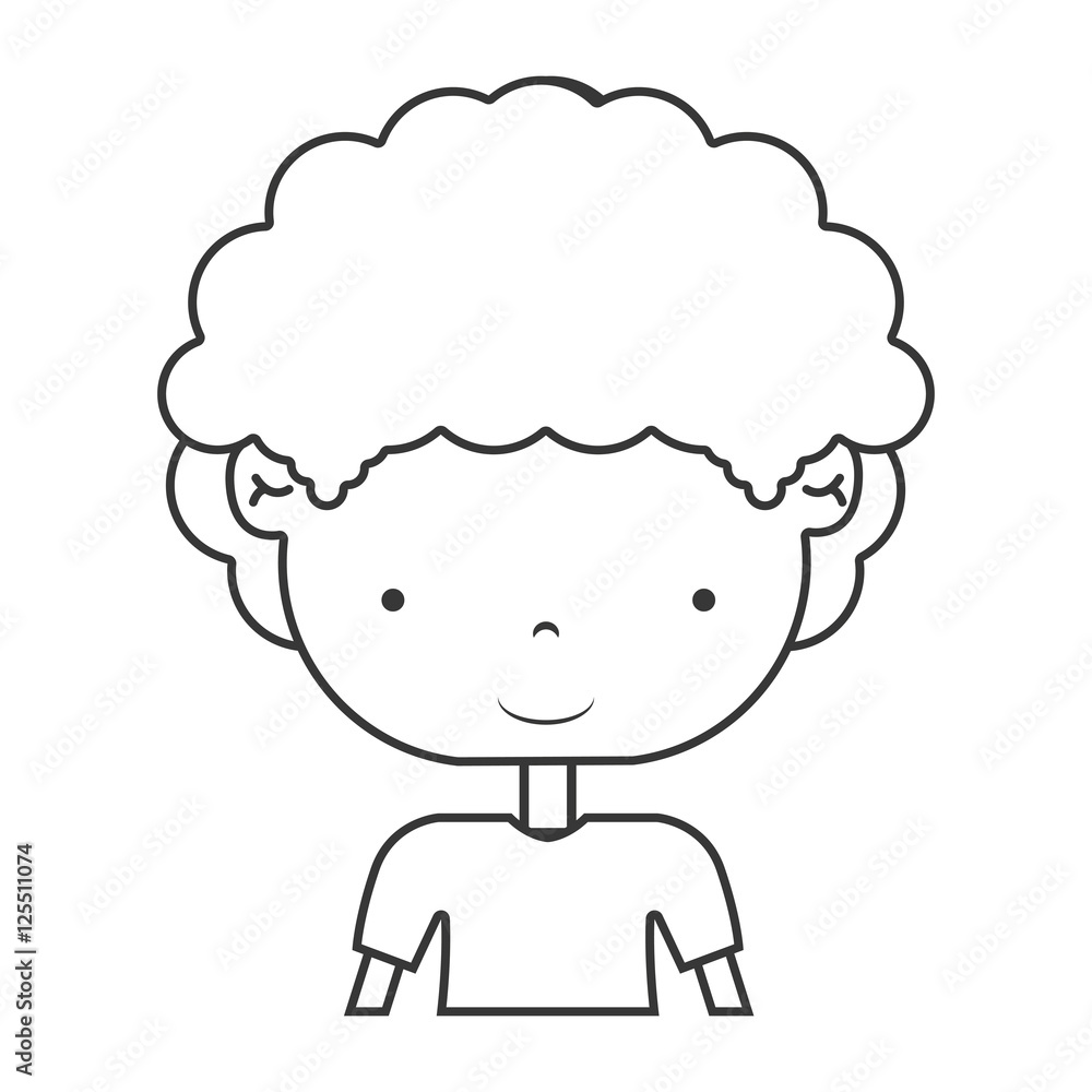 silhouette of little boy smiling wearing a t-shirt over white background. vector illustration silhouette of little boy smiling wearing a t-shirt over white background. vector illustration