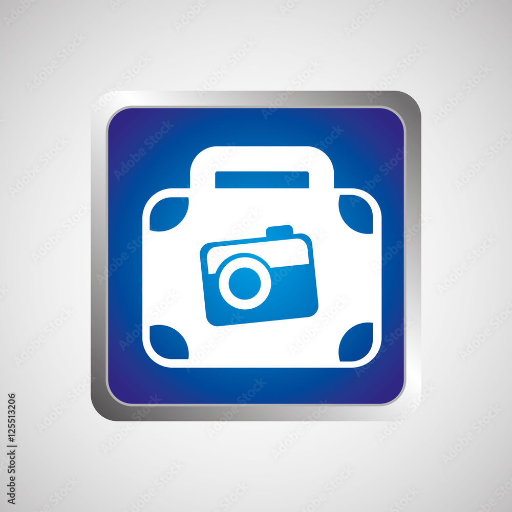 concept travel suitcase and camera icon button design, vector illustration graphic concept travel suitcase and camera icon button design, vector illustration graphic
