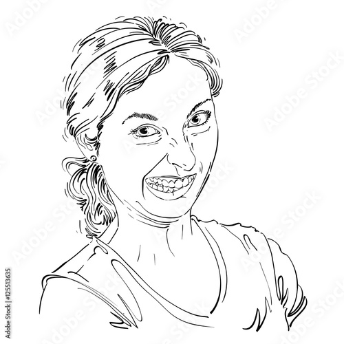 Vector drawing of woman mak...