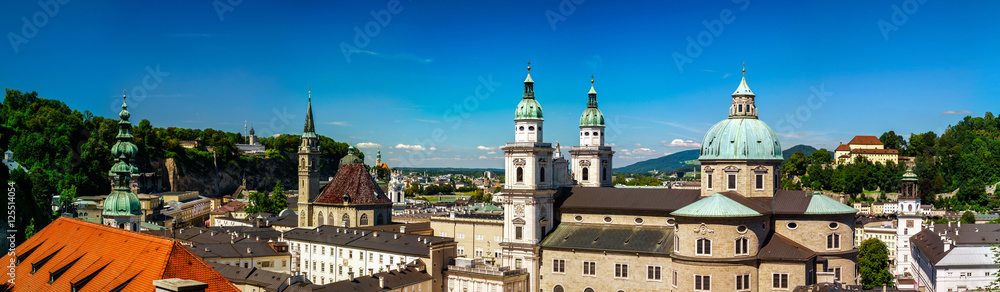 Cityscape of Salzburg with beautiful church