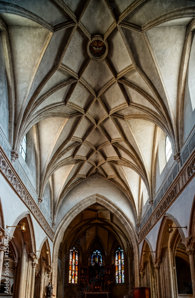 Beautiful medieval church interior, Salzburg Beautiful medieval church interior, Salzburg