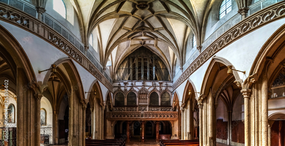 Obraz premium Beautiful medieval church interior, Salzburg