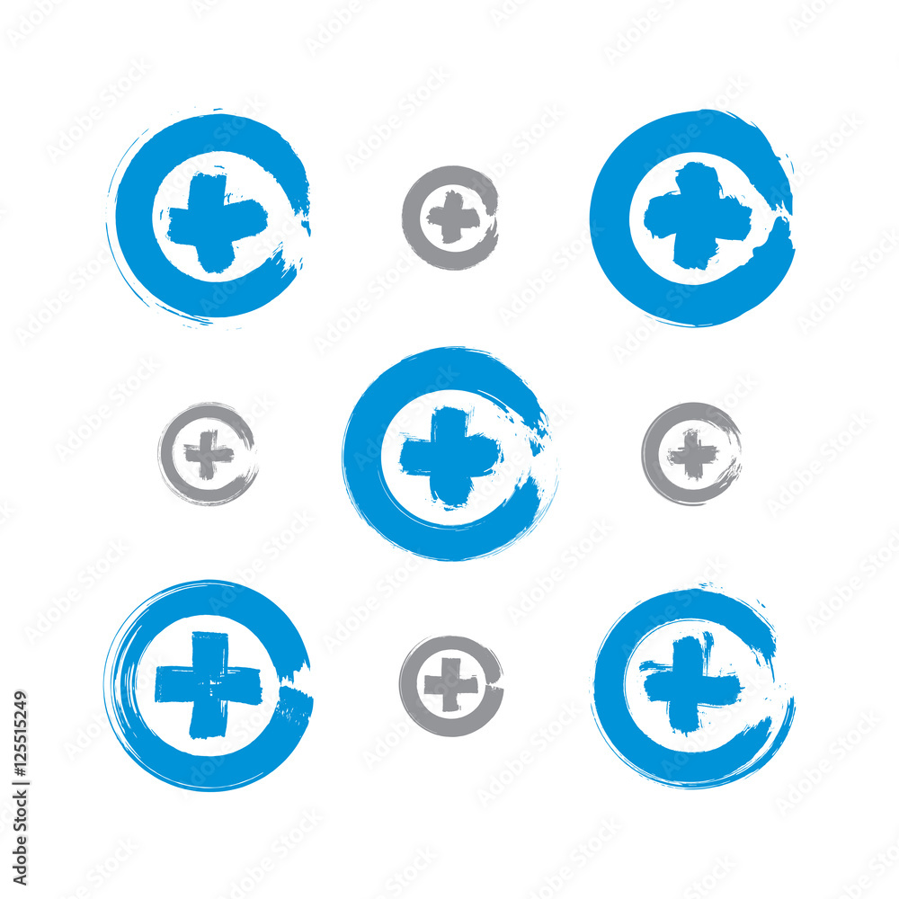Set of hand-drawn validation icons scanned and vectorized, colle Set of hand-drawn validation icons scanned and vectorized, colle