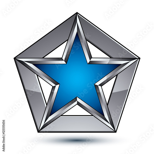 Silvery blazon with pentago...