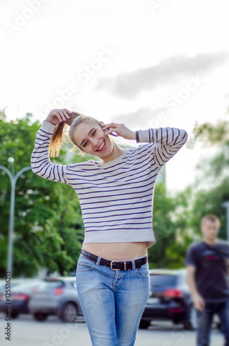 Young woman using her phone