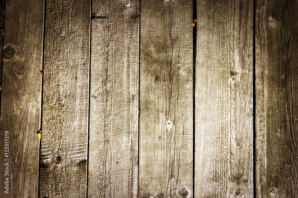 Fototapeta premium Wooden Planks. Wood Pattern. Top View Retro Background.