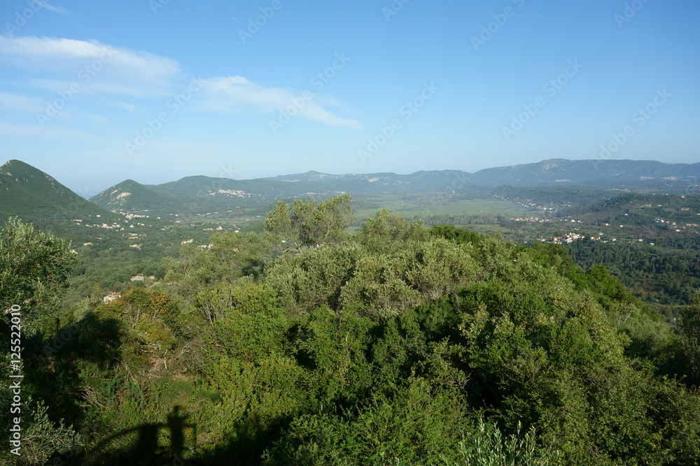 Pelekas - Panoramic view from Kaiser's Throne, Corfu, Greece