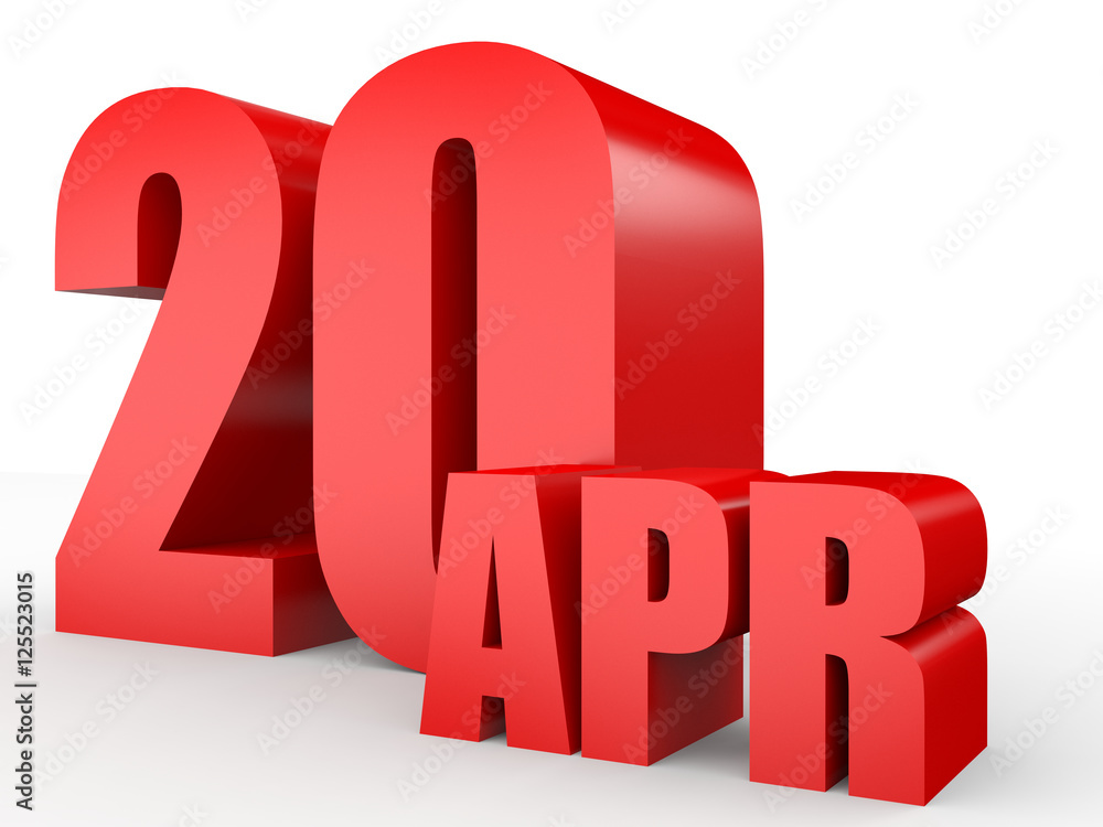 April 20. Text on white background. April 20. Text on white background.