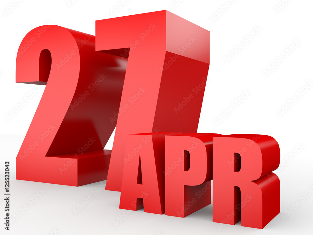 April 27. Text on white background. April 27. Text on white background.