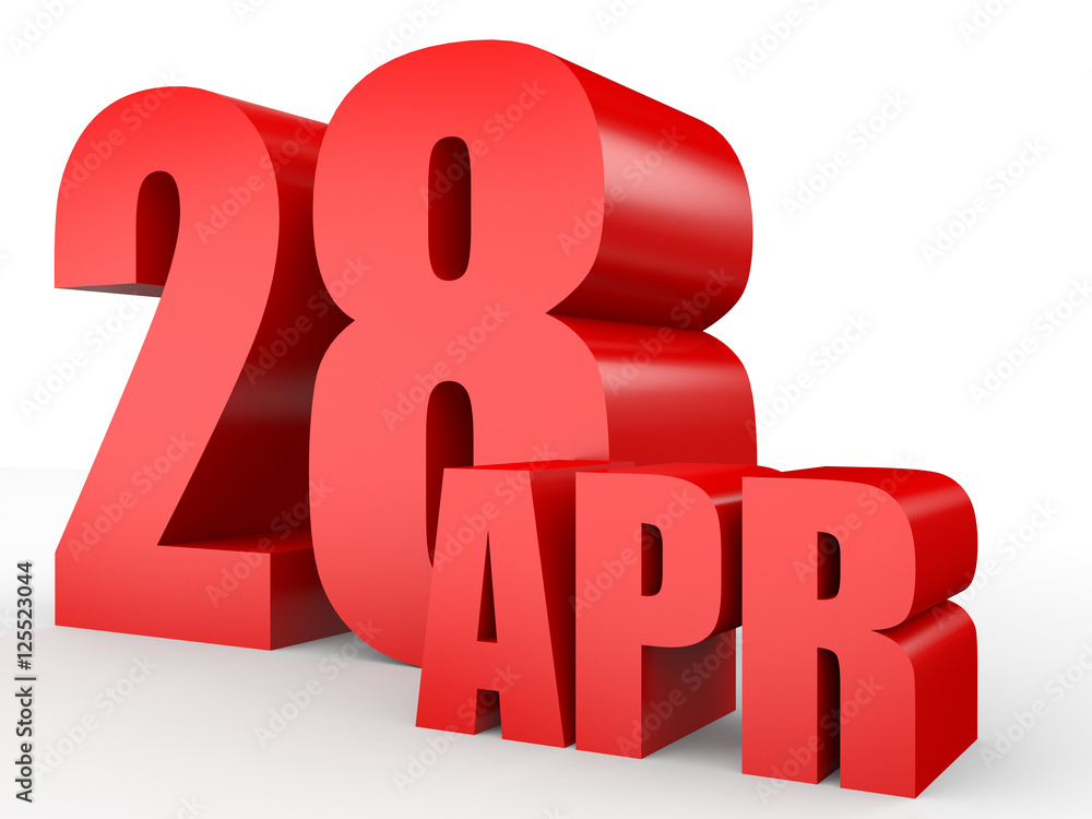 April 28. Text on white background. April 28. Text on white background.