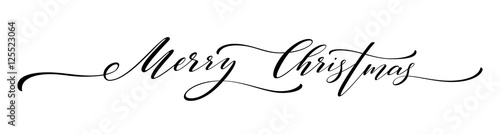 Merry Christmas hand lettering isolated. Vector illustration