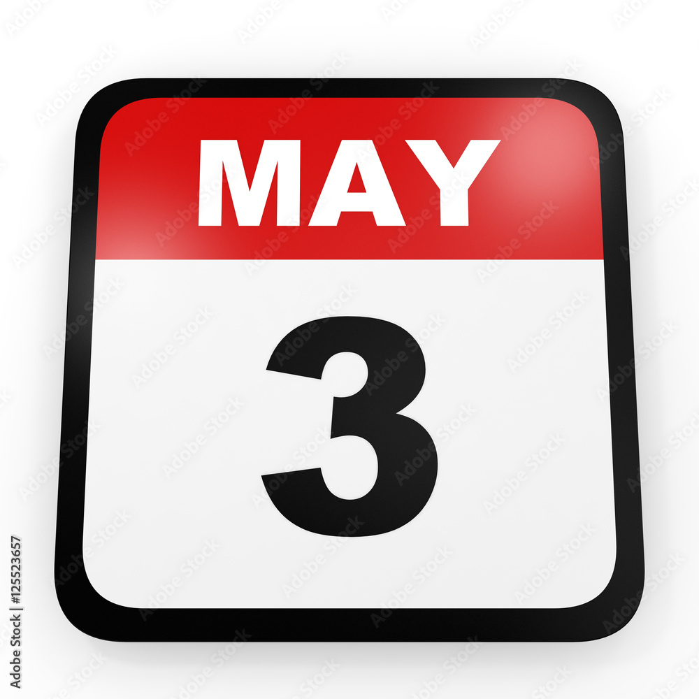 May 3. Calendar on white background. May 3. Calendar on white background.