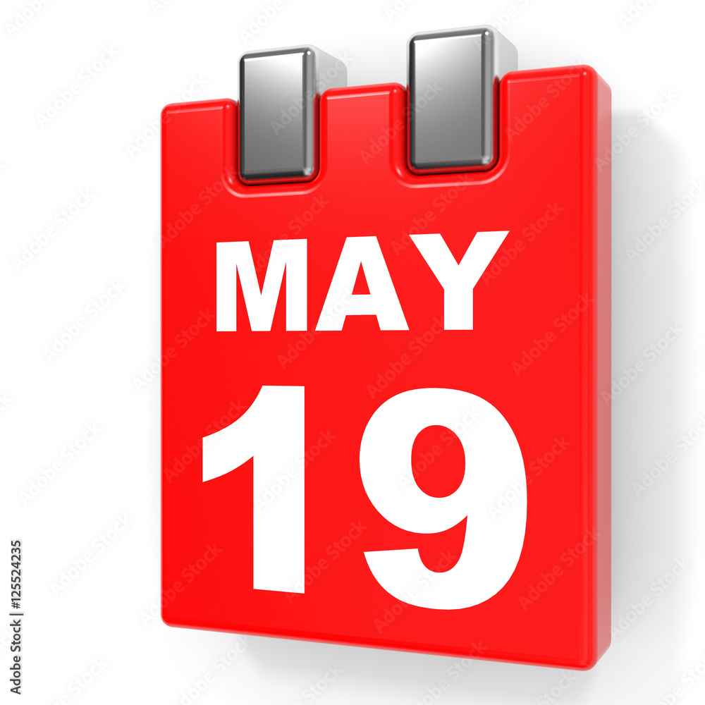 May 19. Calendar on white background. May 19. Calendar on white background.