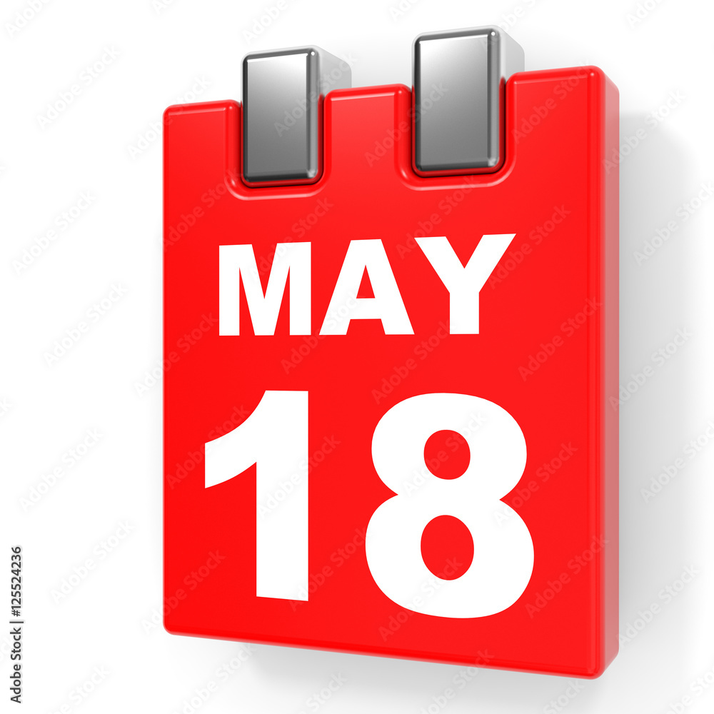 May 18. Calendar on white background. May 18. Calendar on white background.