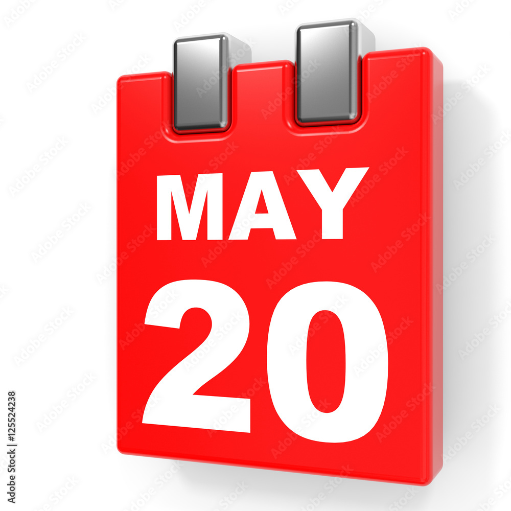 May 20. Calendar on white background. May 20. Calendar on white background.