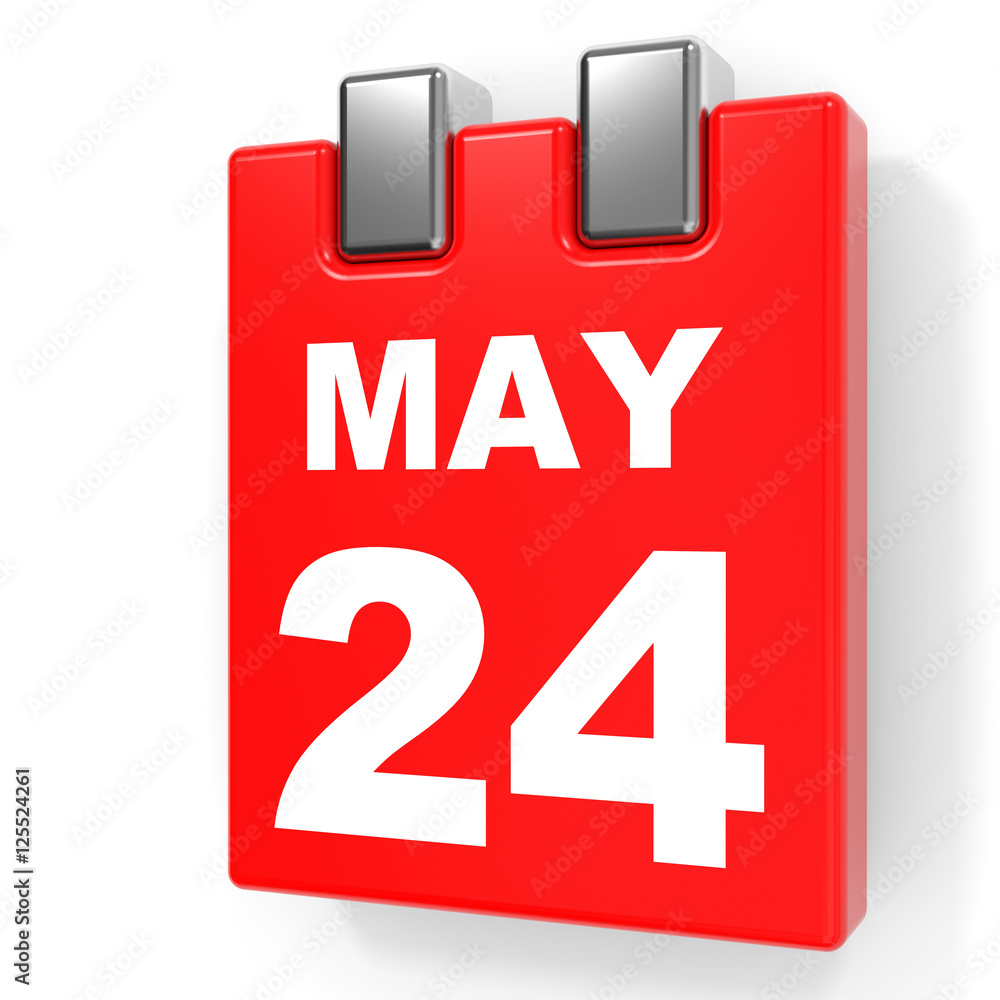 May 24. Calendar on white background. May 24. Calendar on white background.