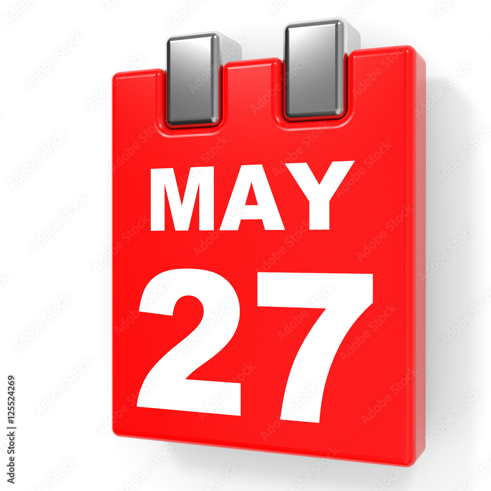 May 27. Calendar on white background. May 27. Calendar on white background.