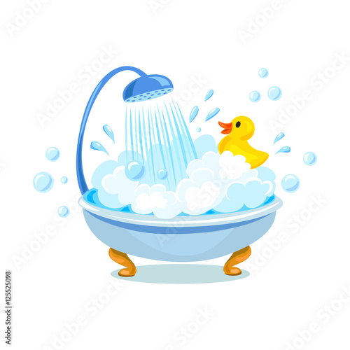 Vintage bath, bathing, isolated