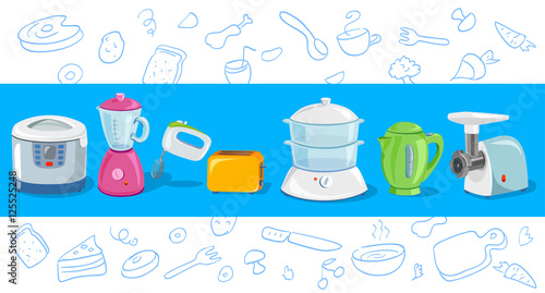 cooking, kitchen appliances, sketch