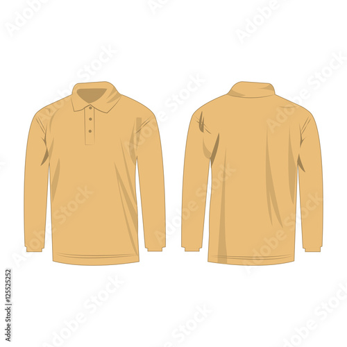 Light brown polo with long sleeve isolated vector