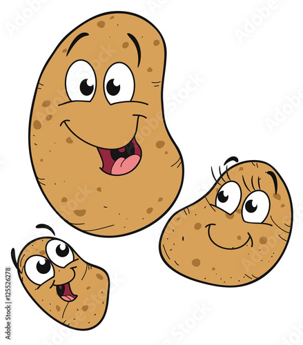 Freundliche Kartoffelfamilie
