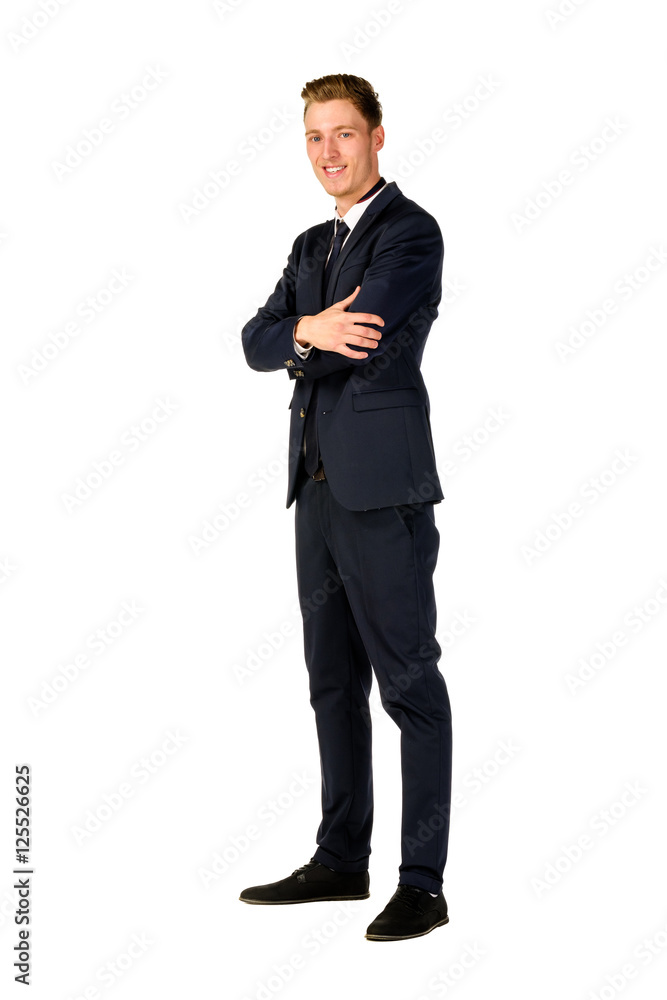 Young businessman full length portrait isolated Young businessman full length portrait isolated