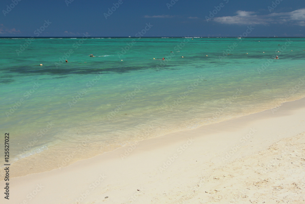 Sandy beach and ocean. Trou aux Biches, Mauritius Sandy beach and ocean. Trou aux Biches, Mauritius