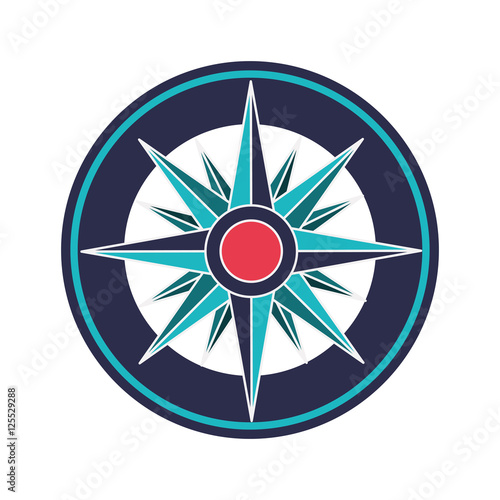 vintage compass wind rose icon over white background. navigation and travelling theme. colorful design vector illustration