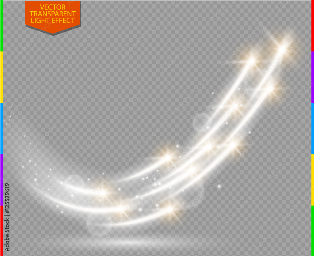 Abstract vector magic glow star trail light effect with neon blur ...