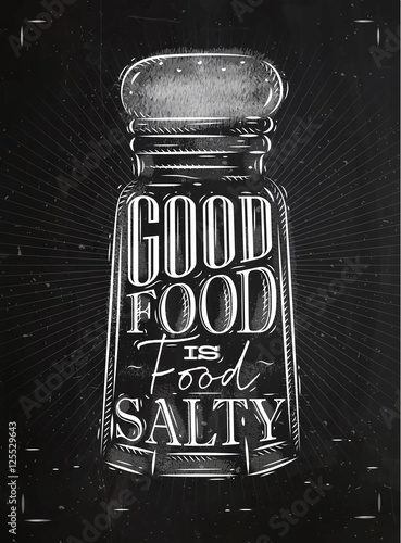 Poster salty food chalk