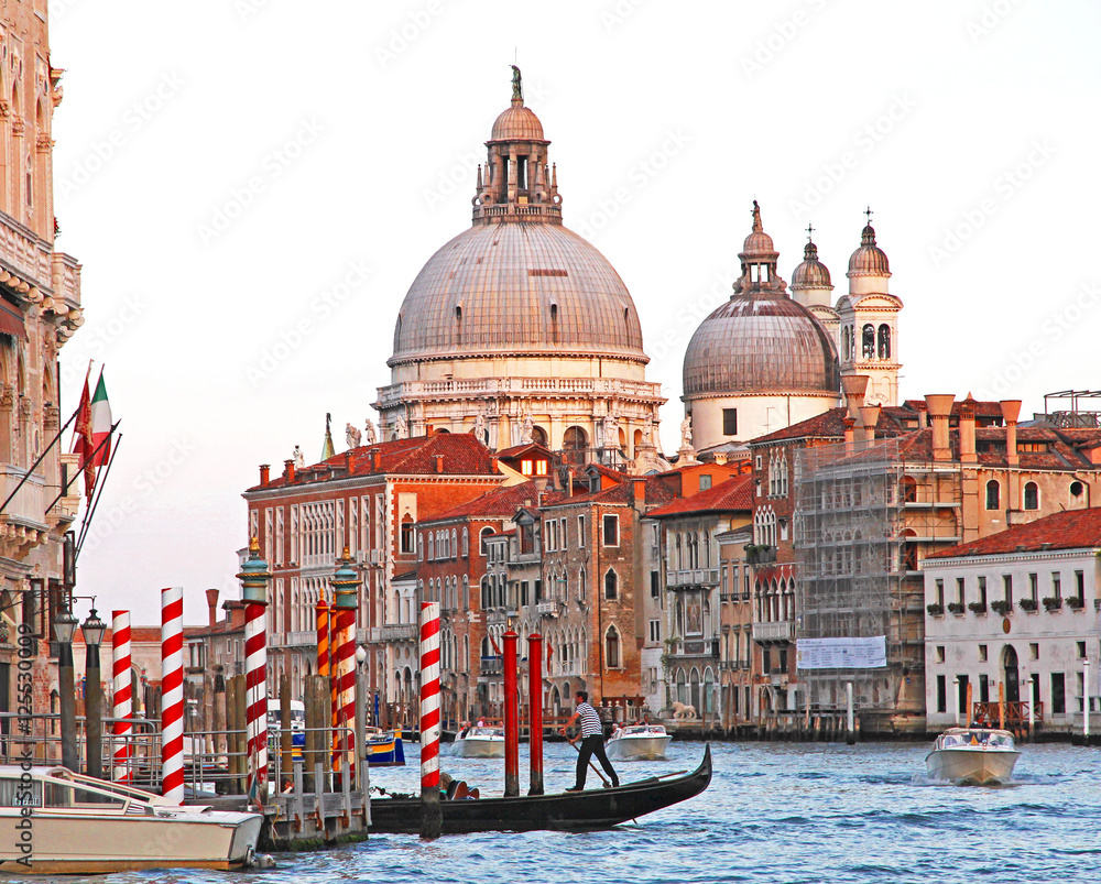 Italy. Venice. The Grand Canal and Basilica Santa Maria della Sa