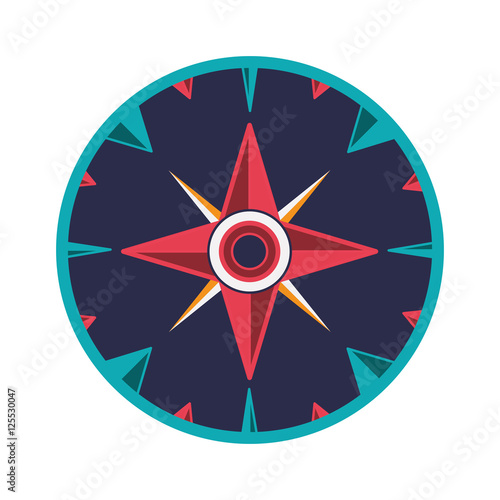 vintage compass wind rose icon over white background. navigation and travelling theme. colorful design vector illustration