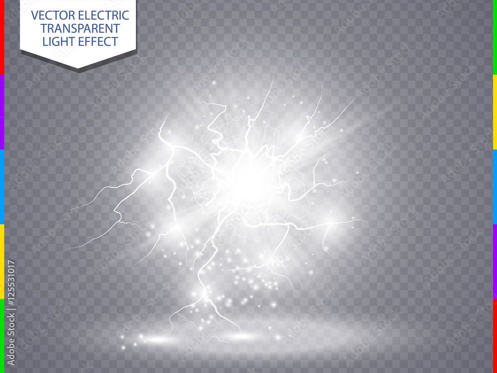 Electric Spark White Background