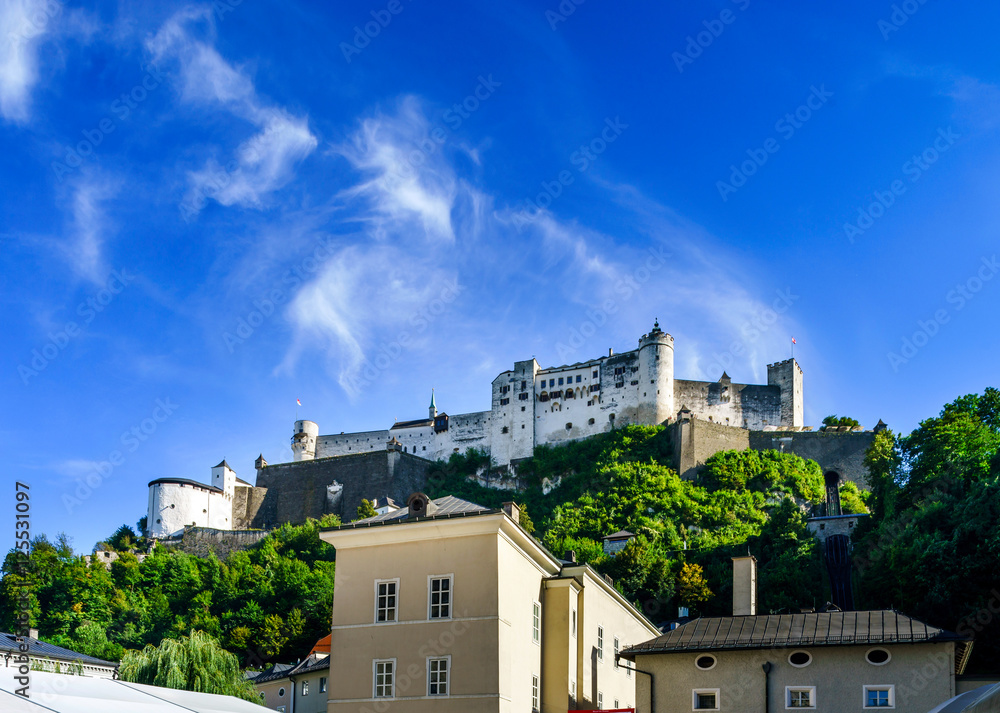 Fortress Hohensalzburg, beautiful medieval castle in Salzburg