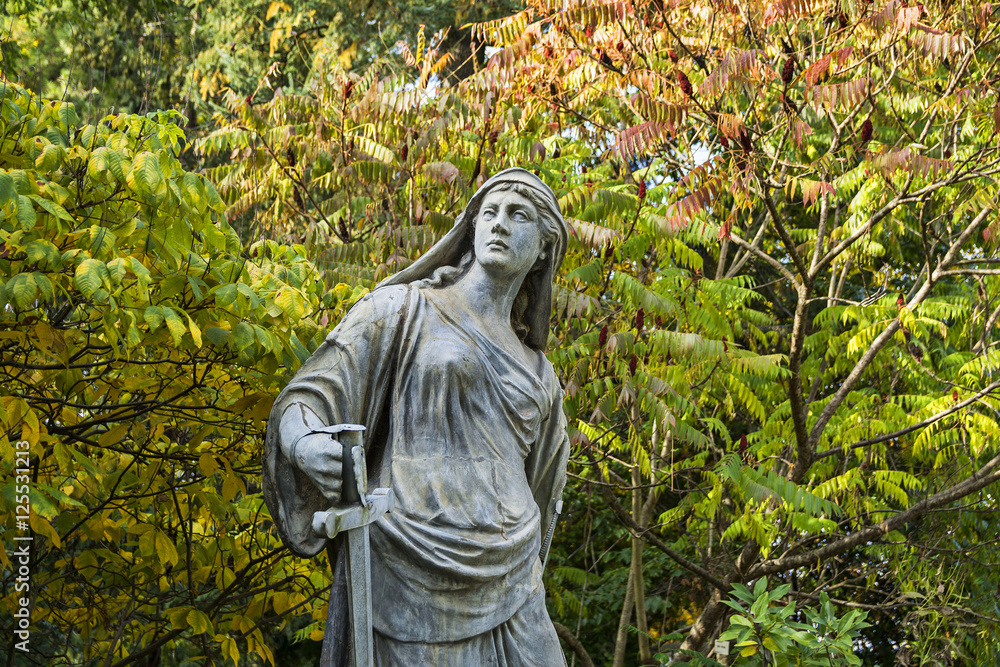Statue in the Botanical Garden in Cluj Napoca, Transylvania, Romania Statue in the Botanical Garden in Cluj Napoca, Transylvania, Romania