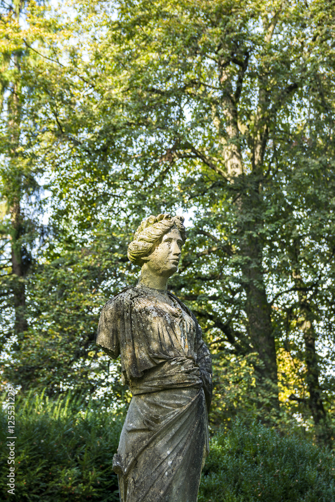 Fototapeta premium Statue in the Botanical Garden in Cluj Napoca, Transylvania, Romania